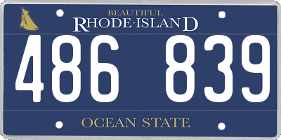 RI license plate 486839