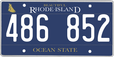 RI license plate 486852