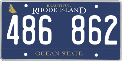 RI license plate 486862