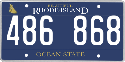 RI license plate 486868