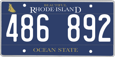 RI license plate 486892