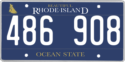 RI license plate 486908