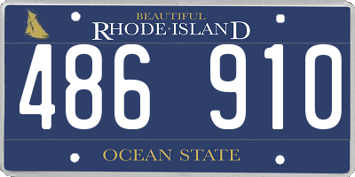 RI license plate 486910
