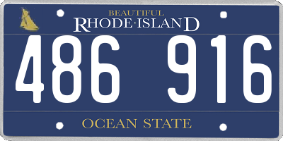 RI license plate 486916