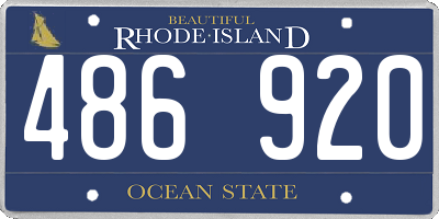 RI license plate 486920