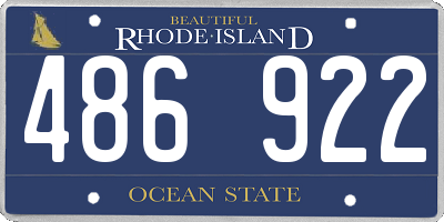 RI license plate 486922