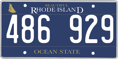 RI license plate 486929