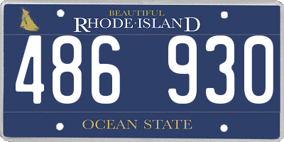RI license plate 486930