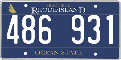 RI license plate 486931