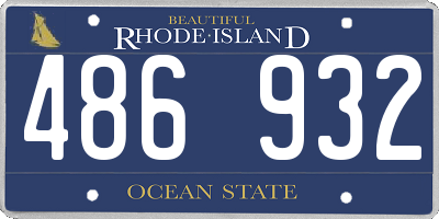 RI license plate 486932