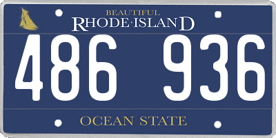 RI license plate 486936