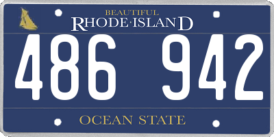 RI license plate 486942