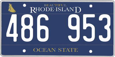 RI license plate 486953