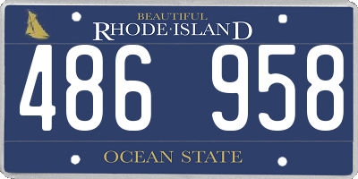 RI license plate 486958
