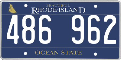 RI license plate 486962