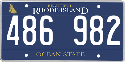 RI license plate 486982