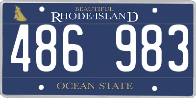 RI license plate 486983