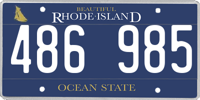 RI license plate 486985