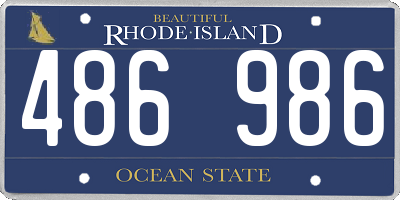 RI license plate 486986