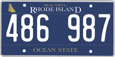 RI license plate 486987
