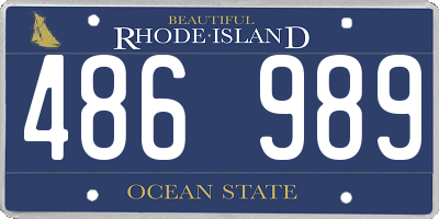 RI license plate 486989