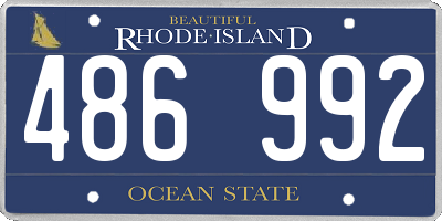 RI license plate 486992