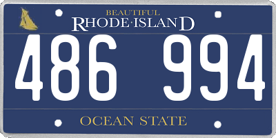 RI license plate 486994