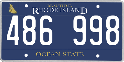 RI license plate 486998