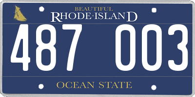 RI license plate 487003