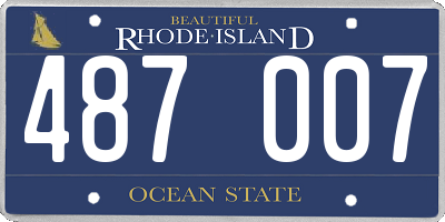 RI license plate 487007
