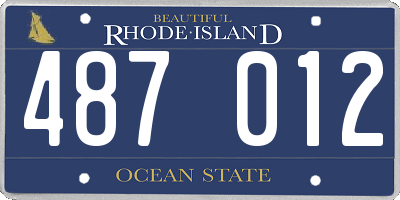 RI license plate 487012