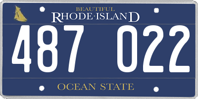 RI license plate 487022