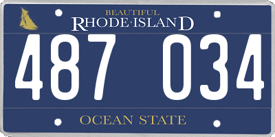 RI license plate 487034