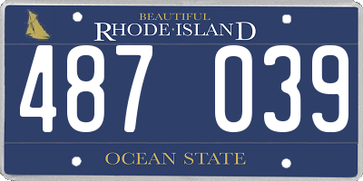 RI license plate 487039