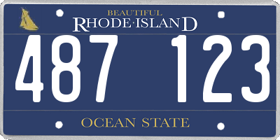 RI license plate 487123