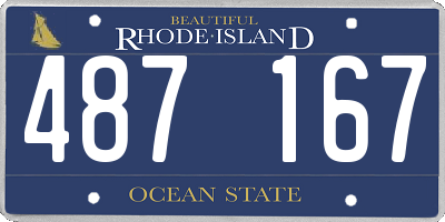 RI license plate 487167