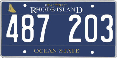 RI license plate 487203
