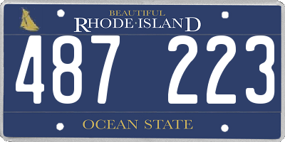 RI license plate 487223