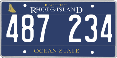 RI license plate 487234