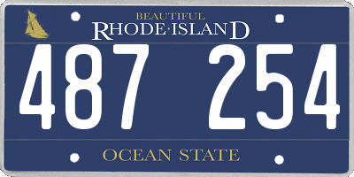 RI license plate 487254