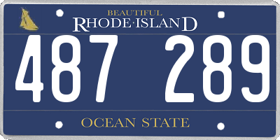 RI license plate 487289