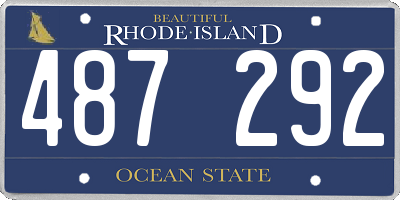 RI license plate 487292