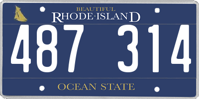RI license plate 487314