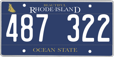 RI license plate 487322