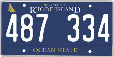 RI license plate 487334