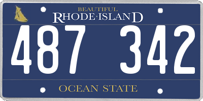RI license plate 487342