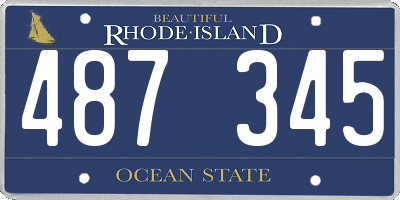 RI license plate 487345