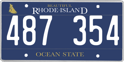 RI license plate 487354