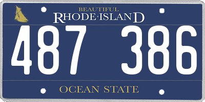 RI license plate 487386