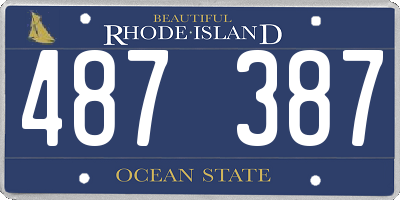 RI license plate 487387